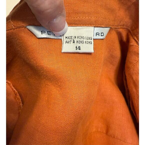 Peter Nygard 100% Linen Vtg Blouse Double Button Neck Sz. 14 Boxy - Picture 8 of 10